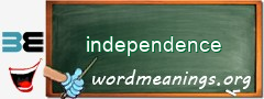 WordMeaning blackboard for independence